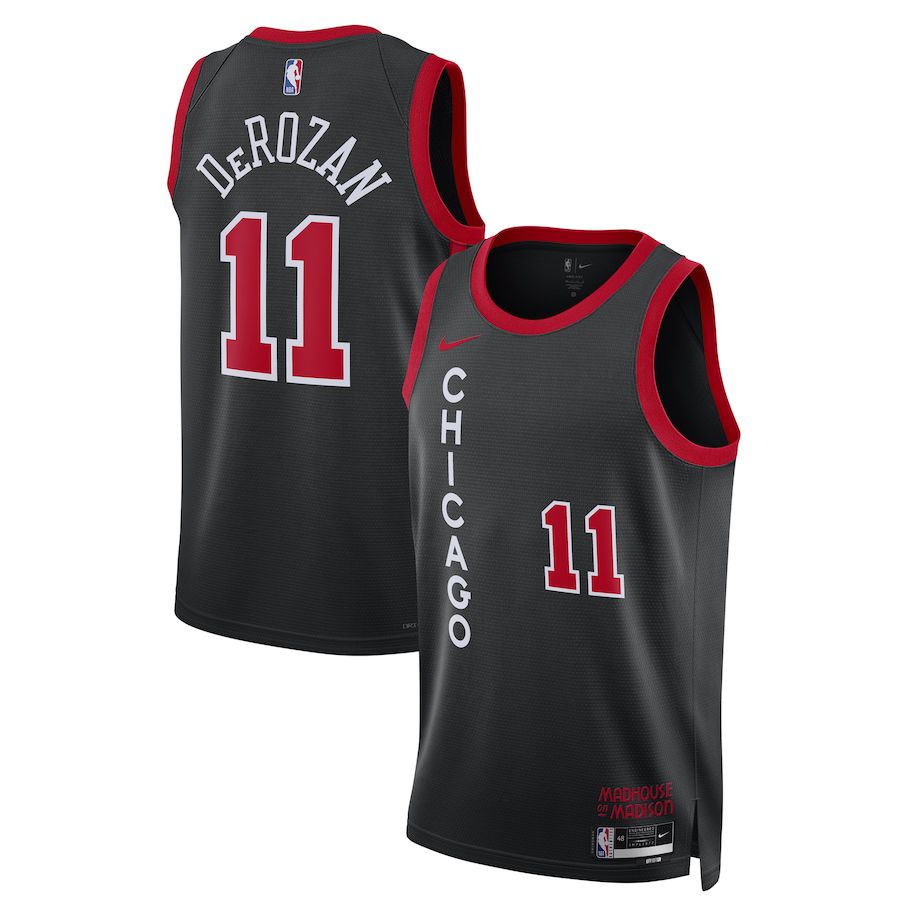 Men Chicago Bulls #11 DeMar DeRozan Nike Black City Edition 2023-24 Swingman NBA Jersey
